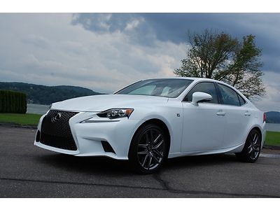 2014 lexus is350 f sport awd 700 miles stunning pearl white red leather loaded