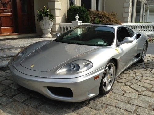 2003 ferrari 360 modena coupe f1 silver like new only 9500 miles no reserve!!