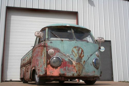 ****slammed 1963 volkswagen single cab great patina with airbags and logo****