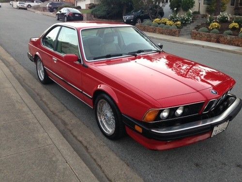 1987 bmw m6 e24 all original california car red / tan 76k miles