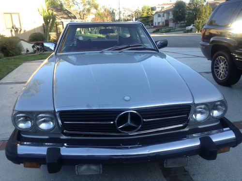 1977 mercedes sl 450 mint silver with rare ruby red int 75k original miles