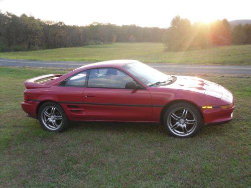 1991 toyota mr2 red with a jdm turbo 3s-gte swap