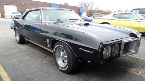 1969 pontiac firebird black on black big block 5 speed-pro touring-nice paint