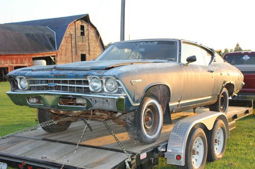 1969 chevrolet, chevy chevelle, malibu, with ss hood needs restoring!!