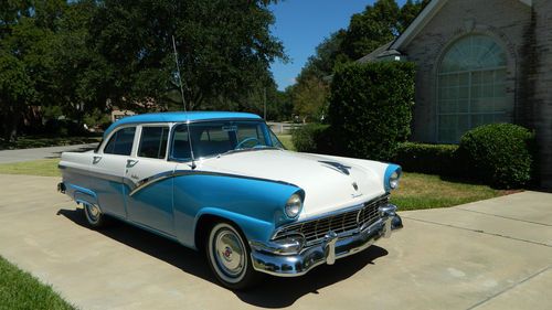 1956 ford fairlane sedan, blue/white, super clean, power disc brakes,