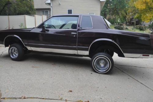 1985 chevy monte carlo *lowrider* wire wheels, hydraulics, great deal