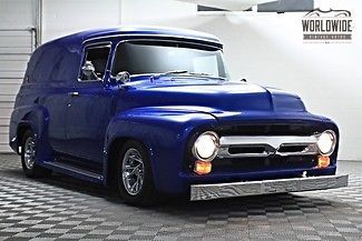 1956 ford panel truck! a/c, v8! frame off restored! show stopper!! very rare!