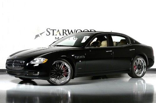 Maserati quattroporte s, nero, sabbia, black, tan, qp, custom rims, 22's,