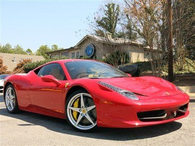 Red/tan 458 with shields, daytonas, 20" wheels, excellent condition