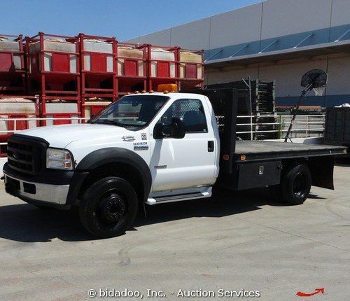 2005 ford f450 flatbed utility stakebody truck 6.0l diesel a/t a/c powerstroke