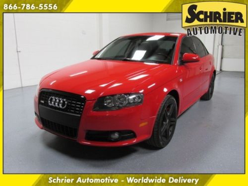 2008 audi a4 quattro red 2.0t s-line heated leather sunroof black wheels