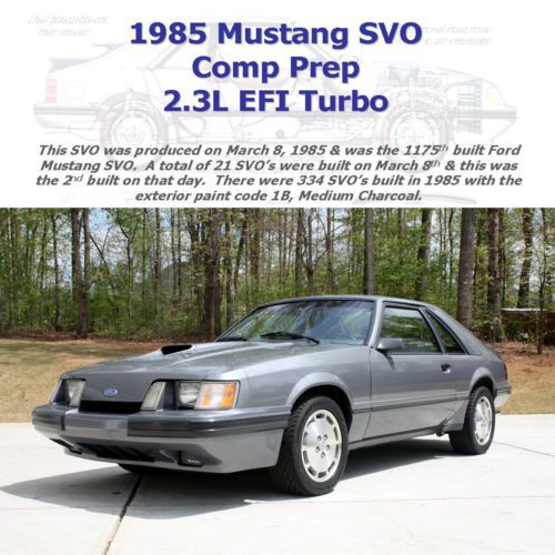 1985 ford mustang svo comp prep rare survivor original paint fox body 2.3 turbo