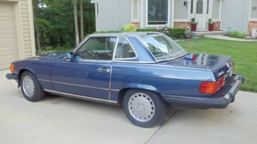 1987 560sl convertible roadster deep blue paint with grey interior. no reserve!