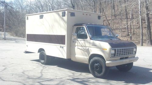 1982 cutaway van e350 prc modifiied with a box truck - sheriff brown