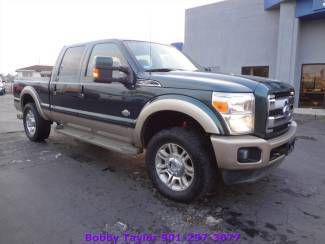 11 f250 crew cab king ranch 4x4 4wd 6.7 diesel sunroof heated leather loaded