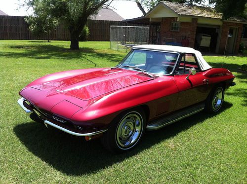 1967 corvette convertible 327 300 hp ps sidepipes