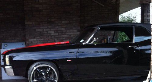 1972 chevelle convertible ss muscle car black with red stripes