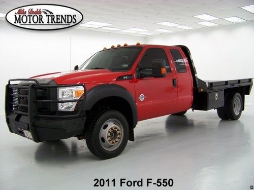 2011 ford f-550 cm truck beds flat bed 4wd turbo diesel custom bumpers 74k