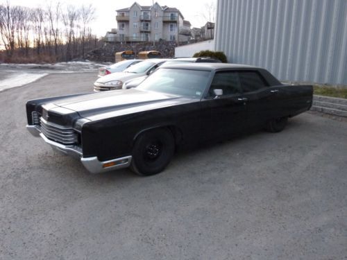 1970, murdered out, black, lowered, gangster car, 460, rat rod