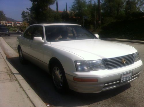 1996 lexus ls400 white w/tan leather interior clean title fully loaded car
