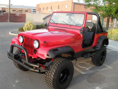 1978 red cj7 show jeep 4x4 v8 304 air lockers pro comp tires