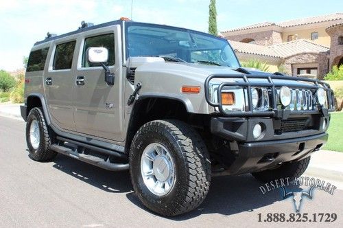 Hummer h2 4x4 suv leather dvd 3rd row cd new tires moonroof luxury pkg carfaxed