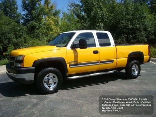 2006 chevy silverado 2500hd 4x4 lt extended cab 1 owner fleet maintained carfax