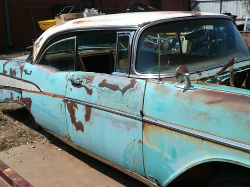 1957 chevrolet bel air 4 door hard top. great project or parts car. as is