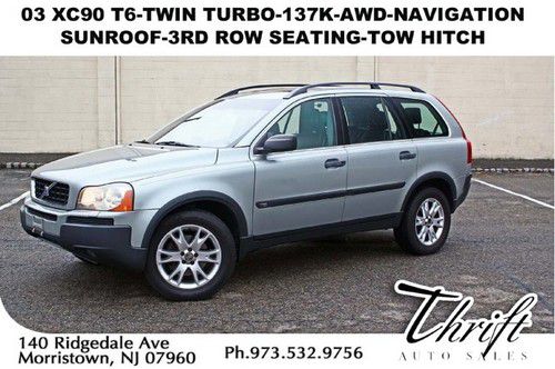 03 xc90 t6-twin turbo-137k-awd-navigation-sunroof-3rd row seating-tow hitch