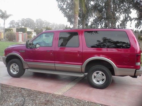 2003 ford excursion 4x4 red with leather