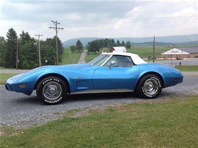 1975 chevrolet corvette convertible... loaded!!! #s matching a/c 4 speed rare!!