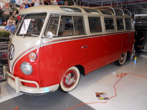 1965 volkswagen 21 window walk thru samba bus  &#034;restored&#034;