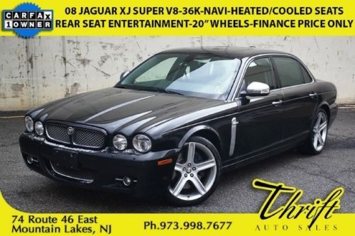 08 jaguar xj super v8-36k-navi-heated/cooledseats-rear seat entertainment-hid