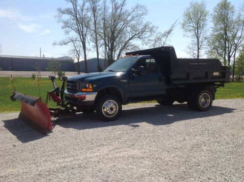 1999 ford f550 4x4 dump truck with western plow