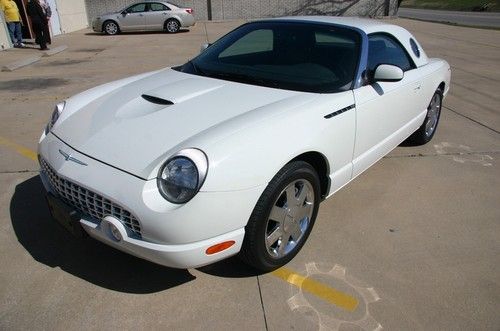 2002 white ford thunderbird convertible 2-door 3.9l - 1 owner -18369miles