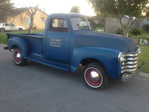 1952 chevy 3100 pickup real clean body real old navy display truck project