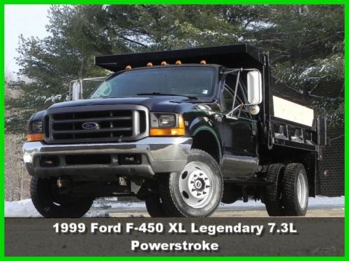 99 ford f-450 f450 xl regular cab mason dump truck 4x4 7.3l powerstroke diesel