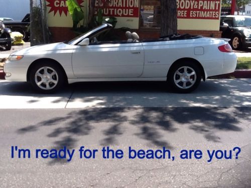 2003 toyota solara sle convertible pearl white with leather interior