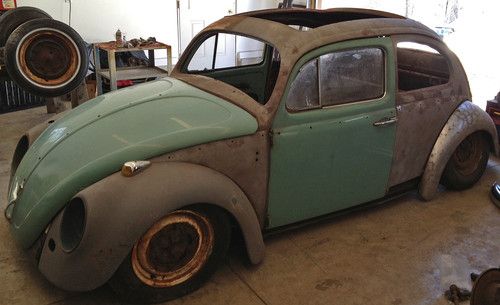 1957 vw oval beetle project bug volkswagen ragtop 57 air ride hot rod rat rod