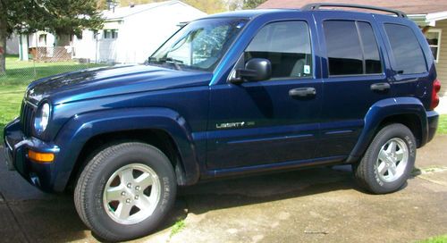 2002 jeep liberty limited edition,blue.one owner,needs rebuilt engine