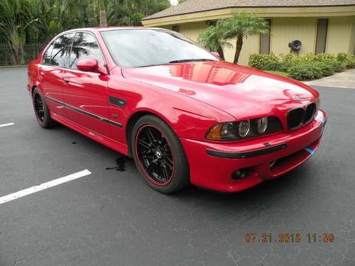 01 bmw m5, red, 65,000 miles
