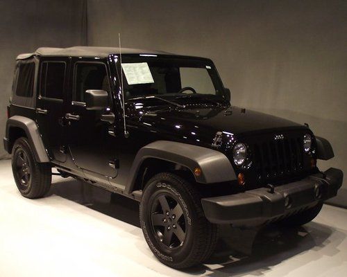 2012 12 jeep wrangler unlimited sport 4 door suv black/black auto 4wd 2 owner!!!