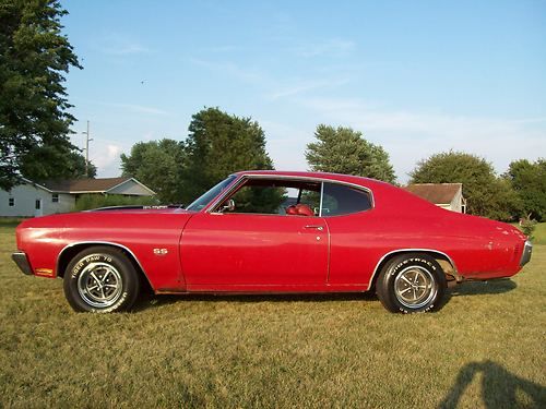 1970  chevelle ss 396** red on red ** 2 build sheets** cowl induction**