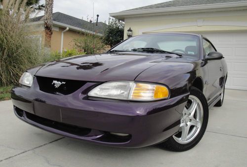1996 ford mustang gt coupe 2 door 4.6l v-8 automatic violet metallic/blk leather
