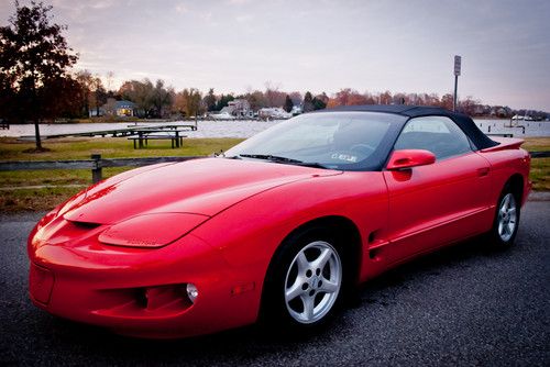 2002 pontiac firebird red convertible 3.8l v6 low miles!!!!!