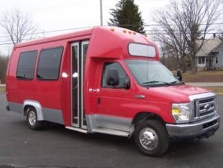 2008 ford ameritrans shuttle bus 14 passenger rear luggage 73k mis gasoline eng