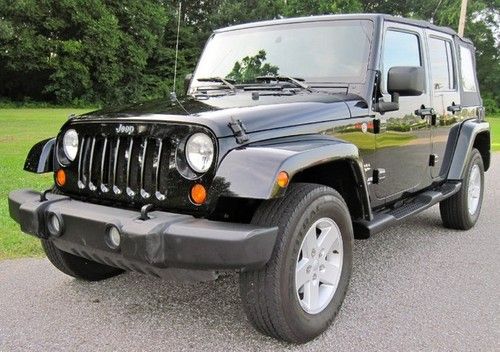 07 jeep wrangler sahara unlimited 4x4 6 speed 4wd black one owner