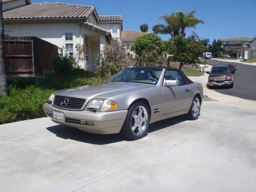 1998 mbz sl500 smoke silver/oyster leather/brown soft top