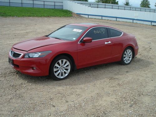'08 honda accord ex-l coupe; red; bad engine, salvage title