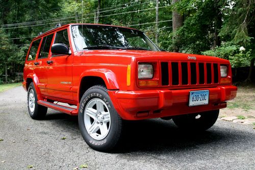 2001 jeep cherokee classic limited fire engine red low mileage 4x4